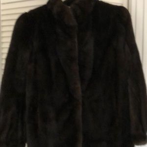 Black genuine mink coat